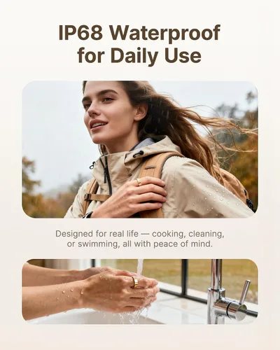 Vista 7 de Anillo inteligente para mujeres/hombres, anillo de seguimiento de actividad física con vibración de llamada y alarma, frecuencia cardíaca, oxígeno