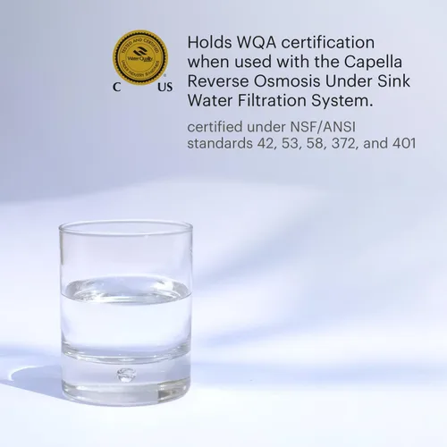 Vista 5 de Brondell Juego de filtros de repuesto de ósmosis inversa para sistema de filtración de agua Capella RO, carbón activado Plus y filtros de bloque