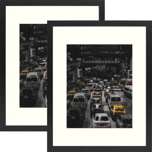 Vista 10 de Golden State Art, Marco de fotos de 11 x 14 pulgadas, para pared, fotos y pósteres de 8 x 10, pintura/impresión, bodas, paisajes (gris, paquete de 2)