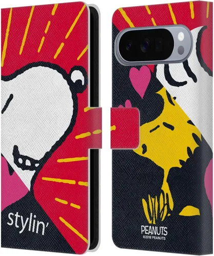 Vista 65 de Head Case Designs Officially Licensed Peanuts Charlie & Woodstock Nap Halfs and Laughs Leather Wallet Case Compatible with Google Pixel 8
