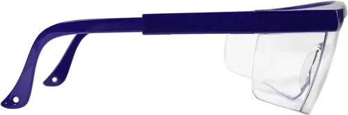 Vista 6 de Gafas de seguridad protectoras ajustables con lente envolvente transparente, antivaho y resistentes a los arañazos (3, azul)