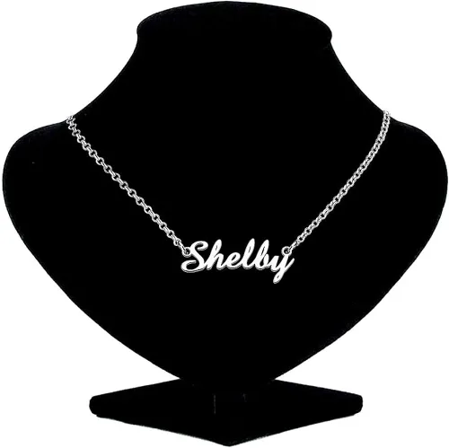 Vista 3 de SexyMandala Collar con nombre personalizado de cualquier nombre de plata de ley 925 con colgante de inicial para mujeres y hombres