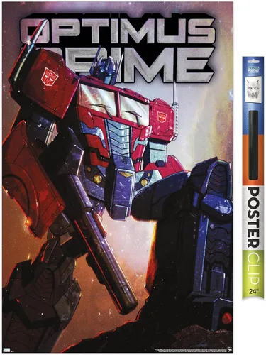 Vista 14 de Trends International Hasbro Transformers - Póster de pared Optimus Prime, 14.725 x 22.375 pulgadas, versión enmarcada de madera de granero