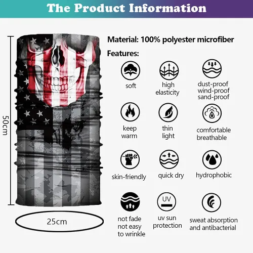 Vista 3 de Neck Gaiter MaskUV Protection Bandana Gator Face Cover Covering MaskTube ScarfNeck Warmer BalaclavaHeadband for Outdoors