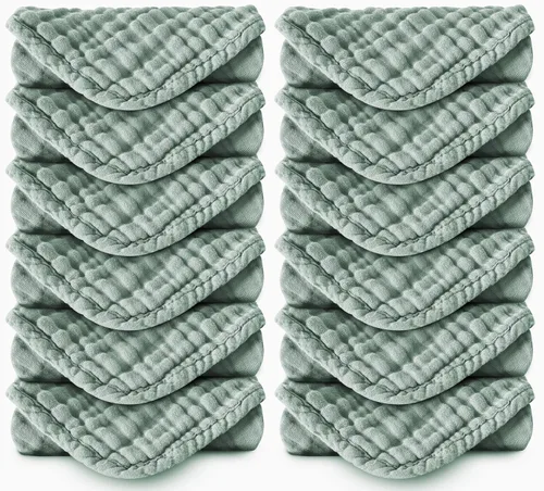 Vista 24 de Paquete de 8 paños grandes para eructos para bebé, 20 x 10 pulgadas, paños para eructos ultra absorbentes, paños de mano, toalla para recién nacido
