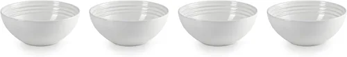 Vista 2 de Le Creuset Juego de 4 cuencos de sopa de gres, 22 onzas (6.25") cada uno, blanco