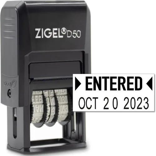 Vista 22 de ZIGEL Sello de Fecha D50 con Completado - Sello de Fecha Autoentintado - Negro