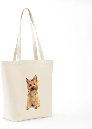 Vista 7 de CafePress Yorkie - Bolsa de lona natural, bolsa de compras reutilizable, Caqui, Bolso tote Yorkie