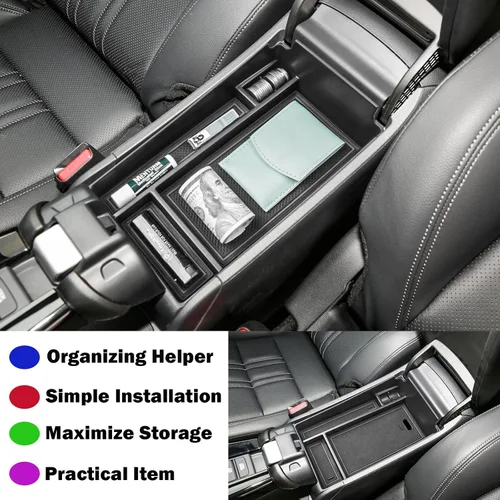 Vista 6 de RUNROAD Bandeja organizadora de consola central compatible con Honda HR-V 2023 2024 2025 2026 Accesorios HRV 2023, 2024, 2025 2026, organizador