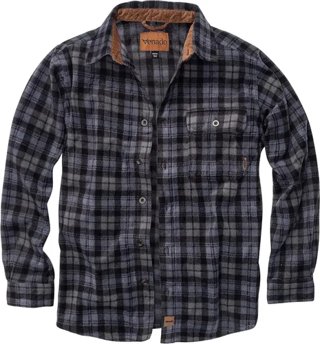 Vista 10 de Venado - Camisas de vellón con cuadros escoceses para hombre, suaves y pesadas Cornamenta a cuadros