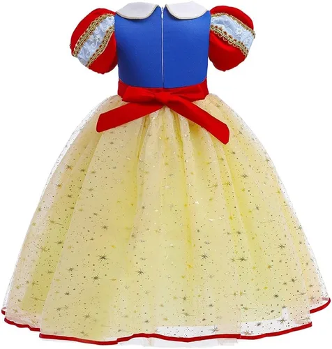 Vista 44 de HIHCBF Disfraz de princesa blanca como la nieve para niñas, cumpleaños, Navidad, Halloween, carnaval (con accesorios)