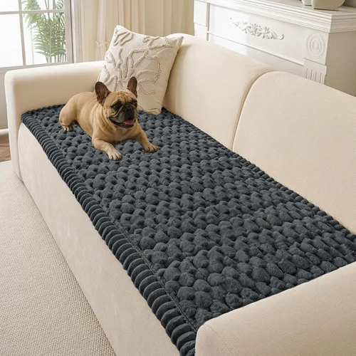 Vista 15 de Funda para sofá para perros lavable, fundas para sofá de 3 cojines no deslizantes, duraderas y peludas, funda para sofá apta para mascotas