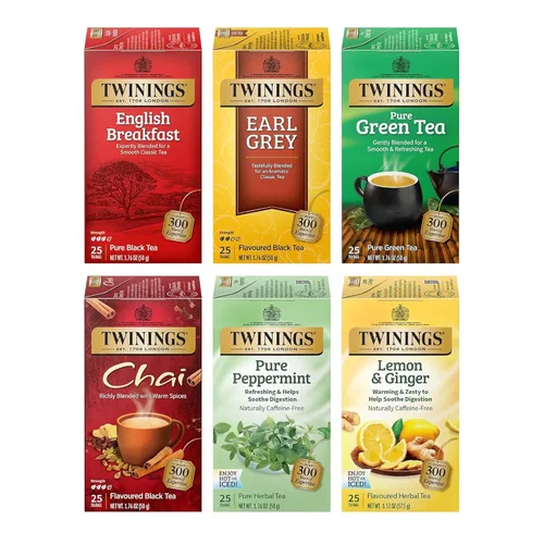 Vista 10 de Twinings Bolsas de té negro Blackcurrant Breeze envueltas individualmente, 20 unidades (paquete de 1), dulce, sabor picante, con cafeína, disfruta