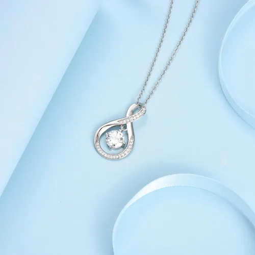 Vista 5 de EPIRORA Regalos para mamá collar con dije de nudo de amor de circonita cúbica para mamá, suegra, madre de novio, madre de la novia, madre del novio