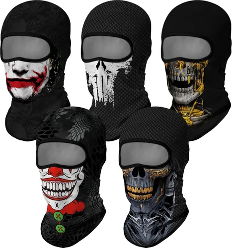 Vista 8 de Pasamontañas 3D, máscara de cara completa, resistente al viento, máscara de esquí con calavera táctica para motocicleta, ciclismo, Halloween