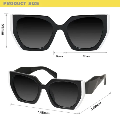 Vista 5 de mosanana Gafas de sol cuadradas de ojo de gato para mujer, estilo geométrico moderno, modelo COCO