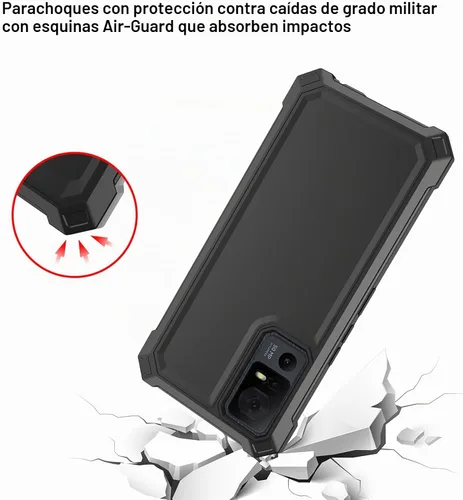 Vista 4 de Ailiber Funda para TCL 40 XE, TCL 40 X con protector de pantalla de vidrio templado, protección de estructura de doble capa, parachoques de TPU