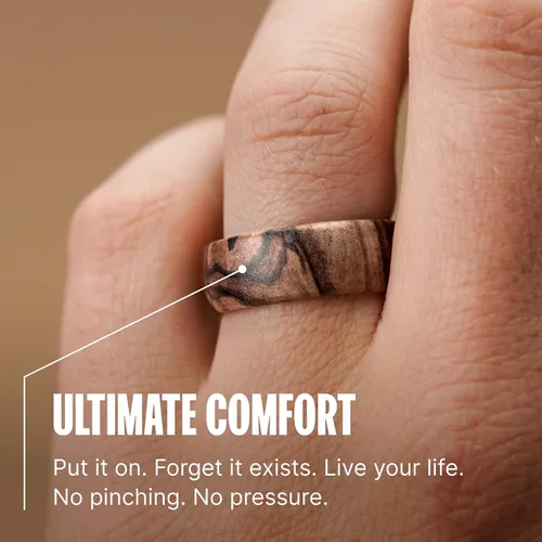 Vista 4 de Groove Life Anillo de boda de silicona de camuflaje para hombre Highlander