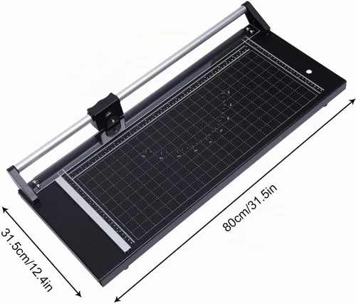 Vista 7 de Cortador de papel giratorio de precisión manual comercial de 24 pulgadas, resistente, corte inteligente para papel fotográfico, película, mermelada