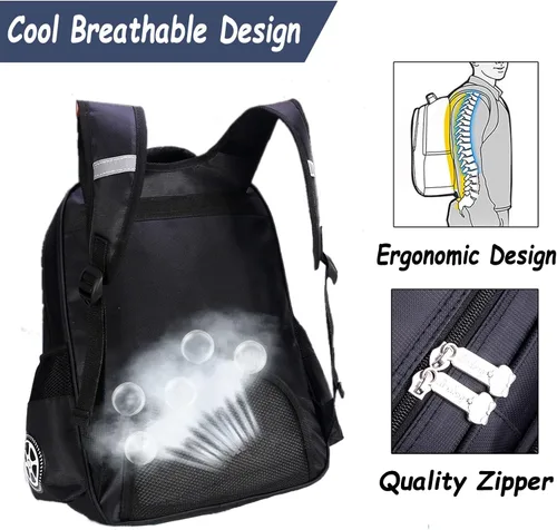 Vista 4 de ACEIOT Mochila para niños para la escuela, mochila para niños con bolsa de almuerzo y estuche para lápices, mochila robot para niños, mochila