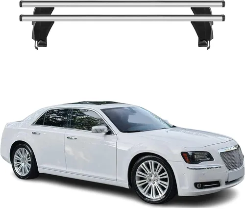 Vista 10 de OMAC Barras transversales para portaequipajes para Chrysler 300 2011 a 2023, aluminio liso, negro, 2 piezas