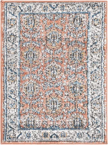 Vista 3 de Unique Loom Colección Nyla - Alfombra de área - Princesa (2 pies x 3 pies 1 pulgada, rectangular, rosa salmón/marrón)