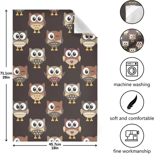 Vista 3 de Owls - Toallas de cocina marrones, 18 x 28 pulgadas, paños de cocina súper suaves y absorbentes para lavar platos, paquete de 6 toallas de mano