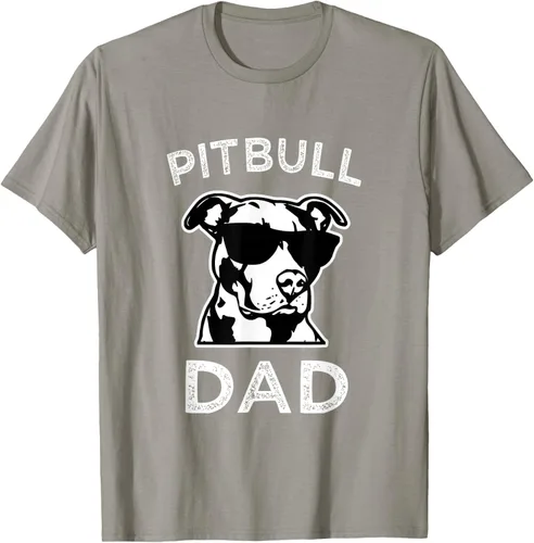 Vista 18 de Camiseta para hombre con diseño de Pitbull Dad Pit Bull Dog para hombre, Negro
