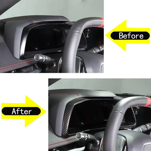 Vista 2 de Daeiclru Marco de cubierta de ABS para panel de salpicadero de automóvil compatible con Chevrolet Corvette C8 2020-2023, accesorios de ajuste