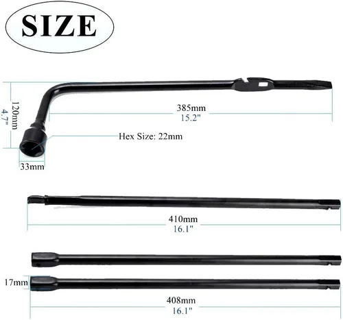 Vista 3 de Kit de herramientas de repuesto para neumáticos de repuesto para Chevy Silverado GMC Sierra Lug Wrench Kit de herramientas de reparación