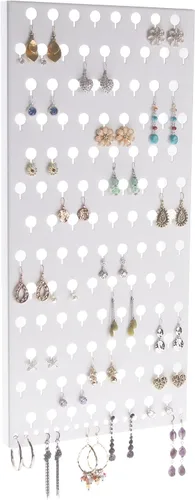 Vista 8 de Angelynn's Soporte organizador de aretes montado en la pared para mujeres pequeñas y medianas, aretes colgantes, estante colgante de almacenamiento