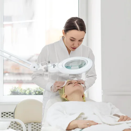 Vista 7 de Bifocals - Lámpara de escritorio con aumento con abrazadera, 5 dioptrías con 20 dioptrías, lente desmontable de 6 pulgadas y 120 luces LED, 3 modos