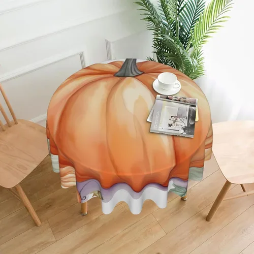 Vista 15 de Mantel redondo de 60 pulgadas impermeable con estampado de bulldogs ingleses, mantel circular para cocina, comedor, arrugas, mantel redondo