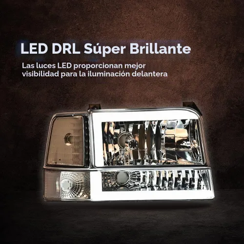 Vista 3 de Conjunto de faros LED PIT66 para Ford F150 Bronco 1992-1996