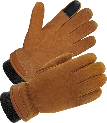 Vista 14 de SKYDEER 3M Thinsulate Thermal Winter Work Gloves with Windproof Premium Genuine Deerskin Suede Leather (Unisex SD8671T)