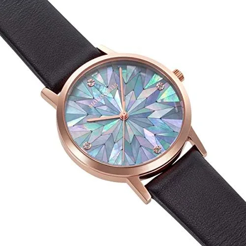 Vista 6 de monogriis Reloj de mujer con esfera de nácar con pantalla analógica marca japonesa