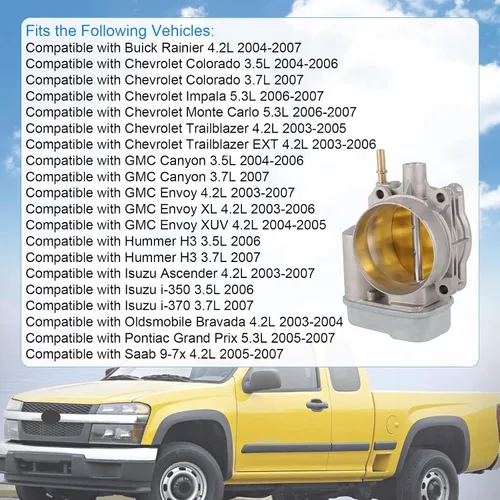 Vista 3 de Cuerpo del acelerador para Buick Rainier para Chevrolet Colorado Impala Trailblazer EXT para GMC Canyon Envoy XL XUV para Hummer H3 para Isuzu
