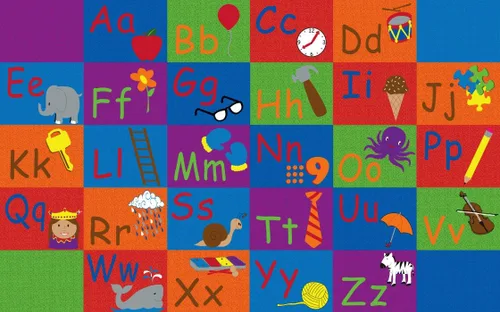 Vista 34 de KidCarpet.com ABC Rainbow - Alfombra para aula con 24 asientos, rectangular de 7 pies 6 pulgadas x 12 pies