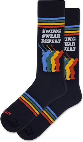 Vista 14 de Hot Sox Calcetines deportivos y atléticos divertidos para hombre, paquete de 1 par, regalos de moda novedosos y divertidos Por encima del par