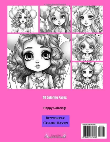 Vista 2 de Adorable Birthday Girls Coloring Book