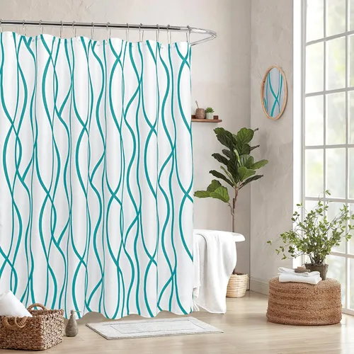 Vista 29 de Biscaynebay - Cortinas de tela texturizada a cuadros para baño