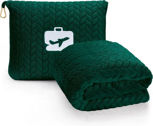Vista 9 de EverSnug Manta y Almohada de Viaje 68x42 pulgadas - Microforro Ultra-Suave Premium 2 en 1 Compacta y Empacable Manta de Vuelo con Funda de Bolsa