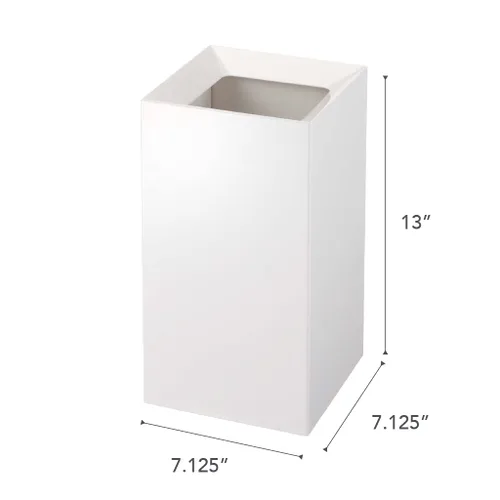 Vista 6 de YAMAZAKI Home Veil - Cubo de basura moderno con asa y tapa abierta, plástico ABS, 2.5 galones, 10 litros