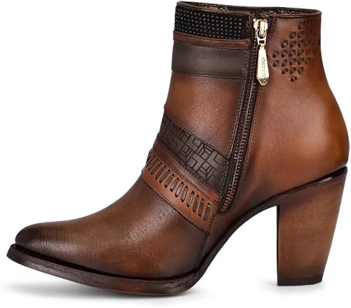 Vista 4 de Cuadra Womens Bootie in Genuine Bovine Leather with Zipper