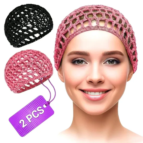 Vista 19 de KETAR 4 redes para el cabello para dormir, 5.5 x 7, gorra de malla viscosa Red para el cabello para prensa de seda; suave y cómoda para un uso