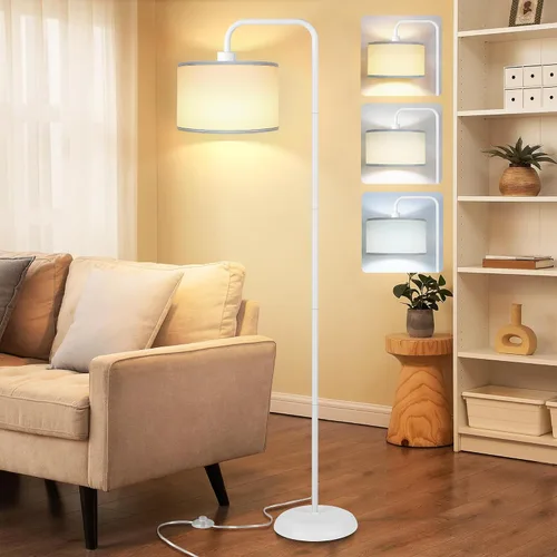 Vista 11 de [Actualizada] Lámpara de pie LED para sala de estar, lámpara de pie de 3 temperaturas de color con interruptor de pie, lámpara de pie moderna alta