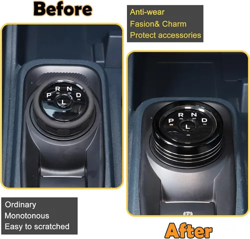 Vista 2 de CHEAYAR Botón de interruptor de cambio de marchas Anillo de tapa de guarnición Compatible con Ford Maverick 2022, Cubierta de pomo de cambio