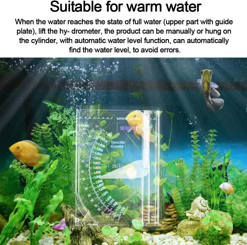 Vista 8 de Abnaok Probador de salinidad, prueba de gravedad específica del mar para pecera estanque agua salada agua dulce, hidrómetro automático preciso