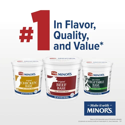 Vista 6 de Minor's Base de Res, Ideal para Caldo de Sopa y Salsas, 0 Gramos de Grasas Trans, Sin MSG Añadido, Recipiente de 16 oz