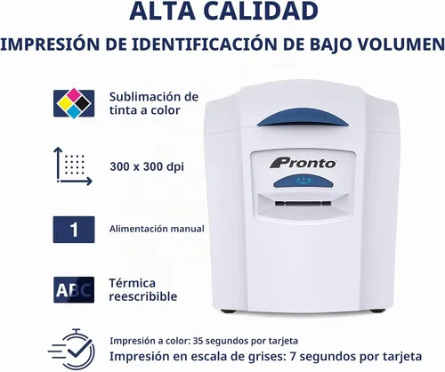 Vista 2 de Pronto Impresora de una sola cara, impresora de tarjetas a color alimentada a mano